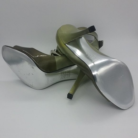 Marciano Patent Peep toe Ankle Cuff Heels - Picture 7 of 15